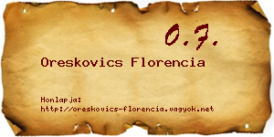 Oreskovics Florencia névjegykártya